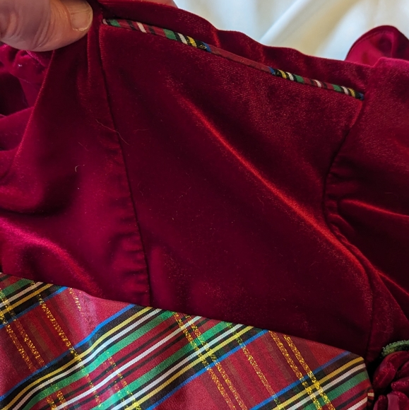 Jona Michelle sz8 velveteen & plaid long formal dress VGUC - Picture 3 of 6